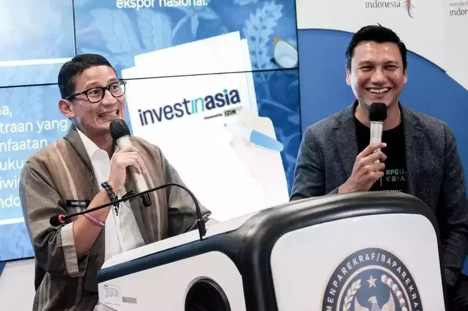 Menparekraf RI, Sandiaga Salahuddin Uno dan Chief Business Development Officer Izin.co.id, Christian Sugiono