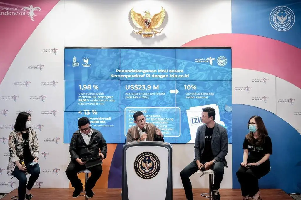 SIARAN PERS: Kemenparekraf Gandeng izin.co.id, vOffice, dan InvestinAsia