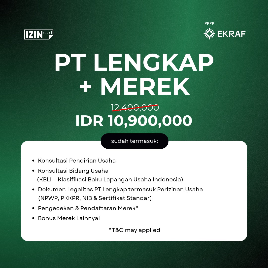 Bundling PT Lengkap + Merek IDR 10,900,000